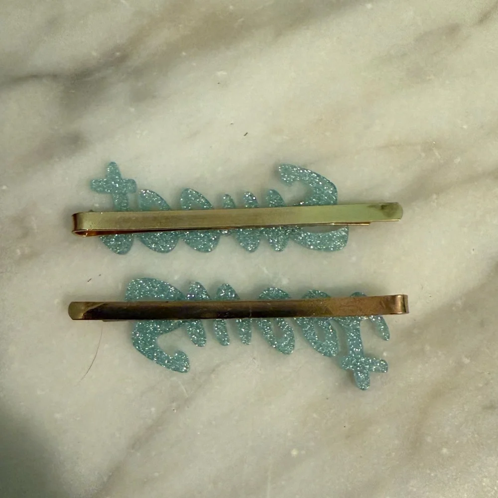 Blue Sparkle Sweet Barrettes